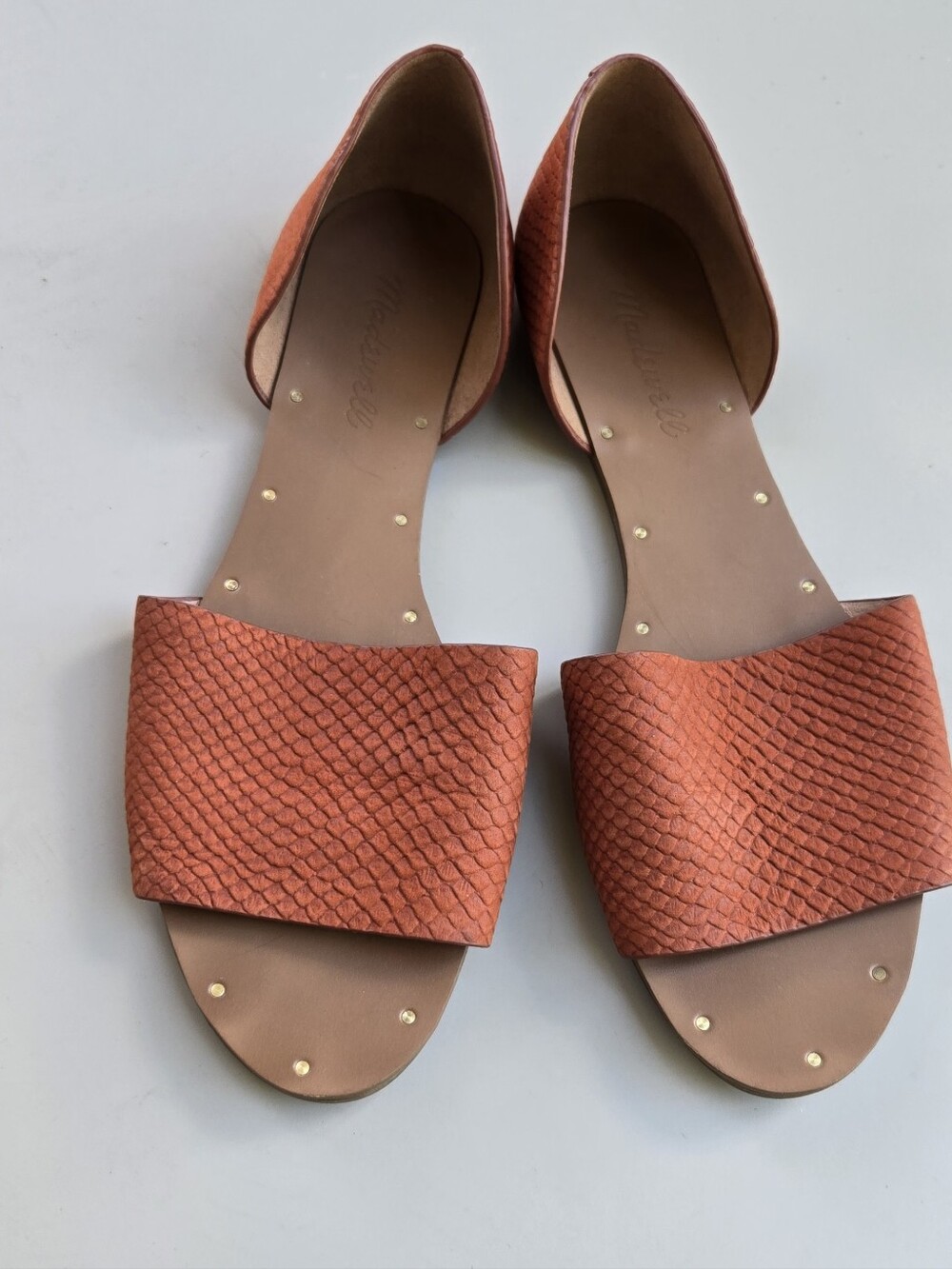 Madewell Women's Textured Rust Orange Slide Sandals